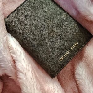 Michael Kors Black and Gold Travel Wallet